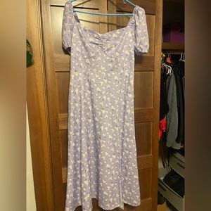 Purple dress with cute white flowers, never worn
